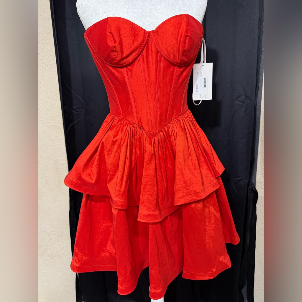 Jovani Vibrant Red Strapless Dress